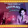 "Villagers for Veterans Presents... Chris Patti as Ultimate Sinatra" Live photos of Chris Patti to the left. Patti poses as Frank Sinatra on the right. Yellow lights create thin banners at the top and bottom.