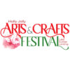 "Holly Jolly Arts & Crafts Festival - Lake Sumter Landing." "Arts" and "Crafts" are in red text above "Festival" in green text. A watercolor interpretation of holly sits to the left of "Festival." The location is mentioned in red text next to the word "Festival."
