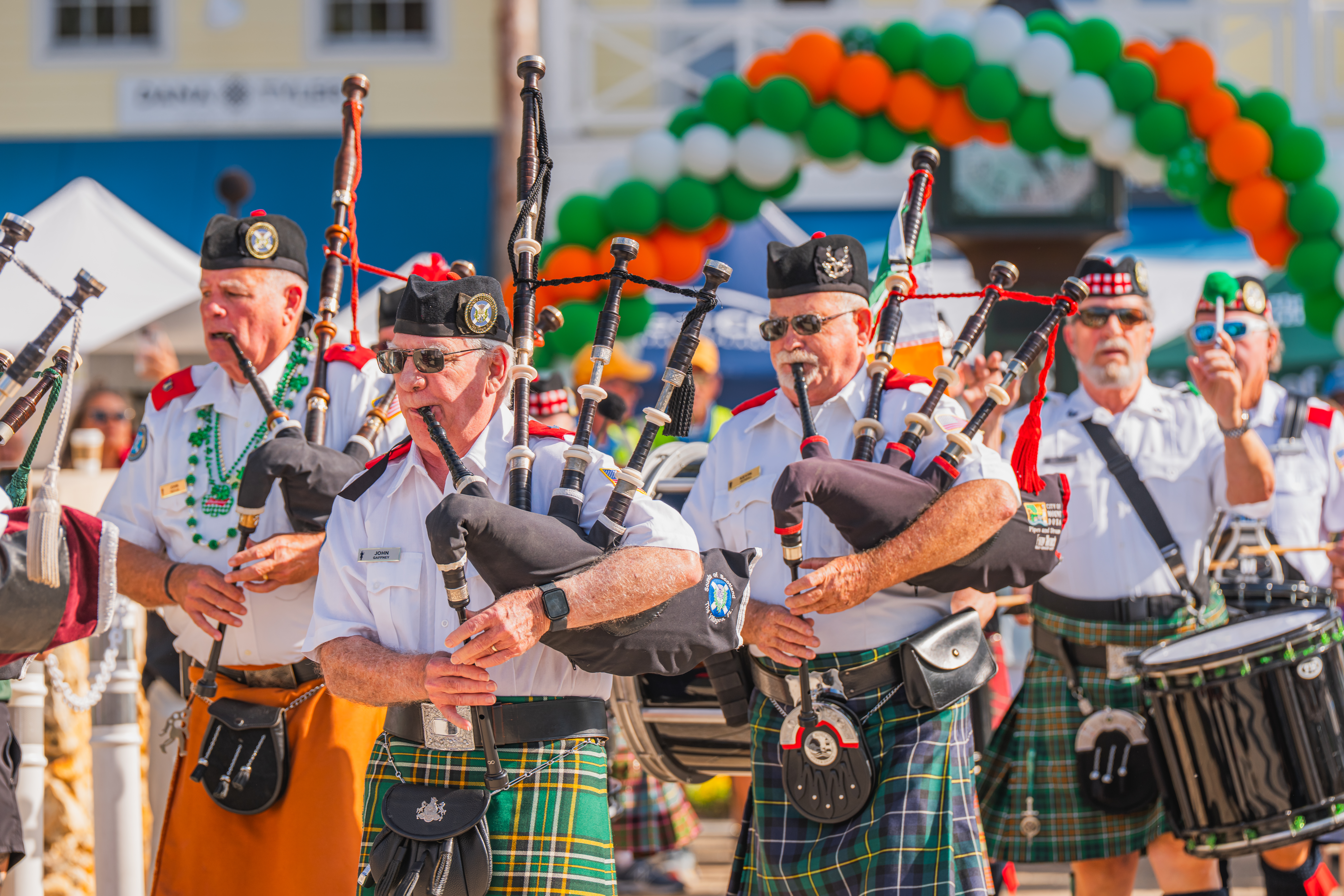 Sounds of Scotland pipe and drum band performing traditional Scottish music
