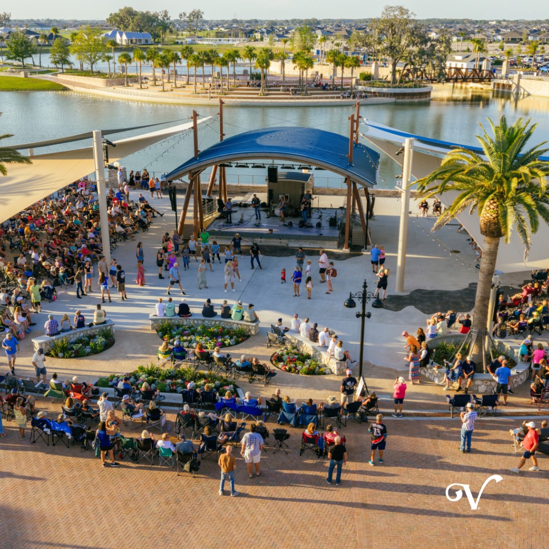 Eastport overhead photo showing the stage with band and patrons enjoying live entertainment.