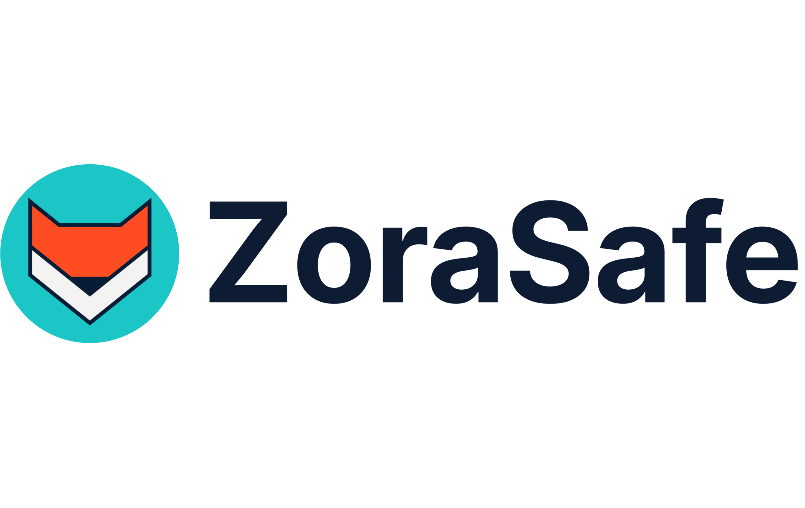 Zora Safe logo including a geometric shape resembling a fox, within a bright blue circle, on the left and the company name in black letters on the right.