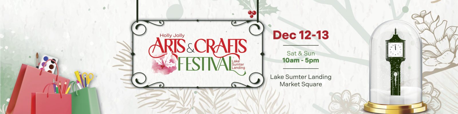 ENT396 Holly Jolly Arts Crafts Festival Lake Sumer Landing Web Individual Header 1600x400 0726-3373848
