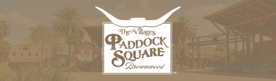 A button that includes an image of and logo for Brownwood Paddock Square.
